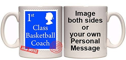 FIRST CLASS BASKETBALL COACH PERSONALISED MUG (IN12) 11oz & 15oz GIFT (11oz)