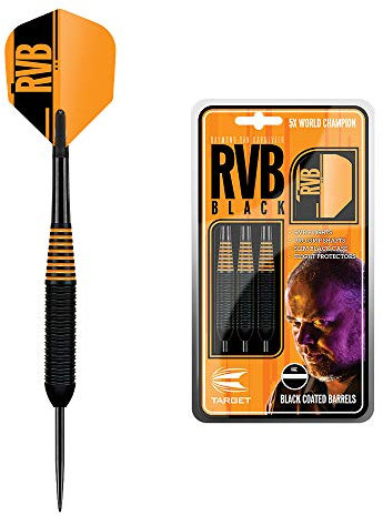 Target Darts Raymond Van Barneveld RVB Schwarzes 22G Messing Steeldarts Dartpfeile-Set