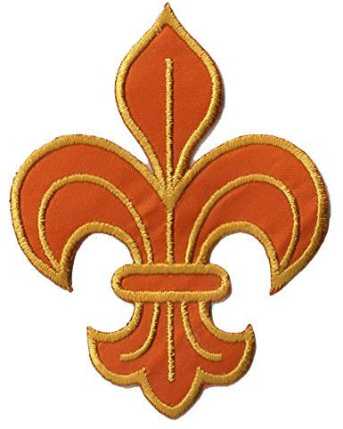 Patche écusson lilly ocre patch brodé thermocollant Fleur de Lys
