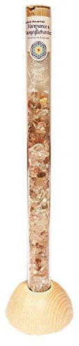 Edelstein-Stab Set Harmonie & Ausgeglichenheit: Edelstein-Stab zur Trinkwasser-Energetisierung, 25 cm mit Stabhalter aus Buchenholz Ø 6 cm