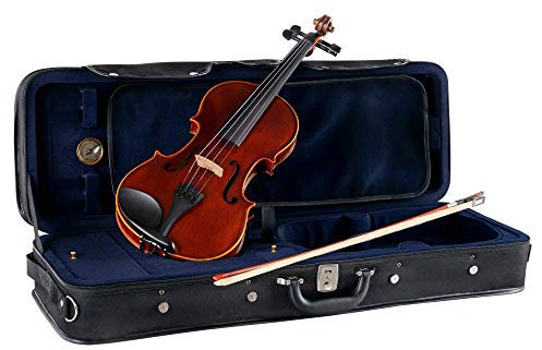 Classic Cantabile Brioso Violine 4/4 Set (4/4 Violine, Decke aus massivem Fichtenholz, Boden & Zargen aus geflammtem Ahorn, inkl. Leichtkoffer, Bogen und Schulterstütze)