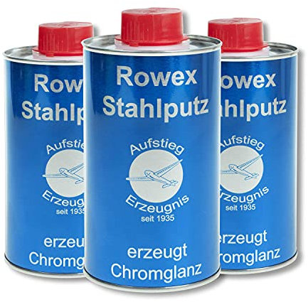 Rowex Herdputz - Spezialreiniger für Herdplatten und Gasherde - Edelstahlreiniger - Löst selbst hartnäckige Verschmutzungen, Verkrustungen und Eingebranntes - 3x 375ml