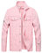 LZLER Veste en jean pour homme, classique déchiré slim jean avec trous - Rose - Taille L