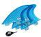 Eisbach Riders Surfboard FCS Fiberglass Honeycomb Fin Thruster Set mit Fin Key - Finnen Flossen für Surfbrett und SUP (Blau, Größe G7 - Large)