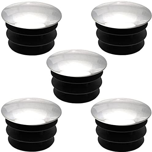 5x EMBOUT DE TUBE ROND RENTRANT PLASTIQUE CHROME ARGENT CHAISE MEUBLE DECORATIF (Ø19mm)