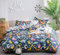 GETIYA 【Neueste】 Dunkel Blau Bettwäsche 100x135 Niedlich Cartoon Dinosaurier Bettwäsche Bunt Dino Baby Bettwäsche Kinder Bettbezug Set 2 TLG Prämie Microfaser Wendebettwäsche mit Kissenbezug 40x60