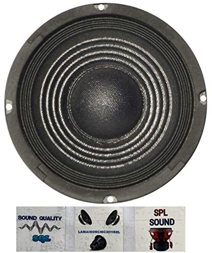 PLUG & SOUND 1 S-84 altoparlante diffusore woofer da 20,00 cm 200 mm 8 75 watt rms 150 watt max impedenza 4 ohm portiere sportelli auto sensibilità 92 db nero, 1 pezzo + 3 adesivi