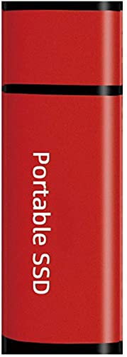 Disque dur externe SSD de poche 1 To / 512 Go / 128 Go / 64 Go - Stockage de sauvegarde mobile portable - Convient pour ordinateur de bureau, MacBook, ordinateur portable, smartphones (1 To, rouge)