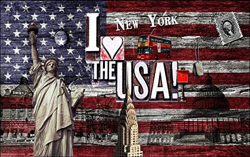 Fototapete New York Retro New York USA - 8 Teile Fototapete Wandbild Motiv Tapete Vlies Tapete Wand Tapete Wanddekoration fototapete 3d Vlies wandbild Schlafzimmer-250cm×170cm