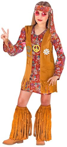 W WIDMANN MILANO Party Fashion - Kinderkostüm Hippie, Kleid, Flower Power, Blumenmädchen, Faschingskostüme, Karneval