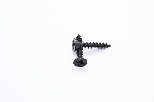 3x20 (4x3/4) Black Countersunk Wood Screws Phillips Head Small Steel Screws Chipboard MDF Cabinet Furniture (50)