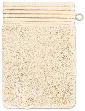 Möve Loft Uni mit Chenillebiesen Waschhandschuh 20 x 15 cm aus 100% Baumwolle (Spinair), Beige