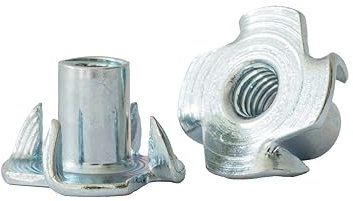 Tuercas de impacto de madera con 4 puntas de impacto – M6 x 12 – 20 unidades – Tuercas de impacto con rosca interior métrica – Tuercas de impacto inoxidables para madera, plástico – galvanizadas