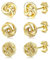 Roheafer 3 Stück Gold Ohrringe für Frauen Mädchen 14K Vergoldet Gewebte Kugel Ohrstecker Love Knot Post Ohrringe für Empfindliche Ohren