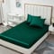 Michorinee Satin Spannbettlaken 160x200cm Dunkelgrün Glatt Seide Glanzsatin Bettlaken Boxspringbett Topper Microfaser Spannbetttuch für Matratze bis 25 cm