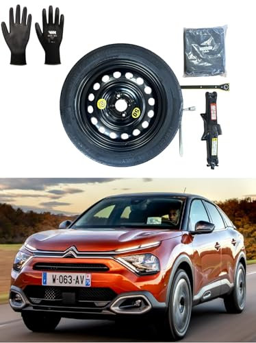 Kit Ruotino di Scorta 16 compatibile con Citroën C4 con Cric, Chiave e Sacca (2021>) 145/90R16