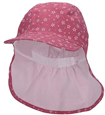 Sterntaler Baby Mädchen Schirmmütze Baby Schirmmütze Nackenschutz Blumen - Schirmmütze Baby, Baby Mützen - aus Baumwolle - pink, 49
