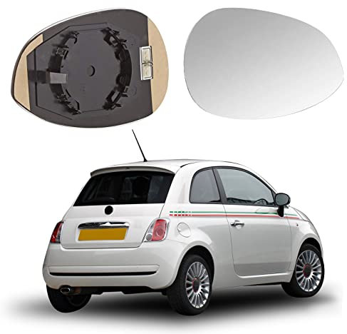 Spiegelglas Ersatz für FIAT 500 Hatchback/500 C, Außenspiegel Glas Asphärisch Ersatz für FIAT Punto Grande Punto/EVO, Verstellbar Geeignet Umkehrlinse Rückfahrglas Auto Spiegel (Rechts)