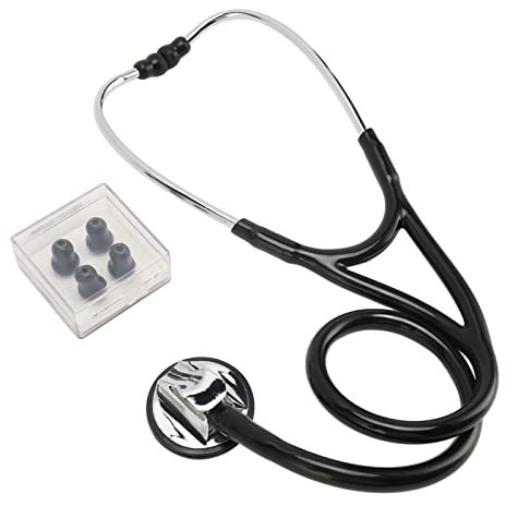 Kardiologie-Stethoskop,Medizinisches Stethoskop,Professionelles Medizinisches Stethoskop mit Einem Kopf für Krankenschwestern und Ärzte,Erleben Sie die Beste,Klare und Genaue Auskultation,Schwarz