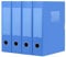 DONGLI A4 Caja archivo de plástico con tapa ，Carpetas paquete de 4 ，organizador de cajas de archivos para oficina escolar, Azul