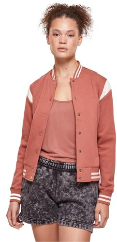 Urban Classics Damen Jacke Ladies Inset College Sweat Jacket terracotta/whitesand 4XL