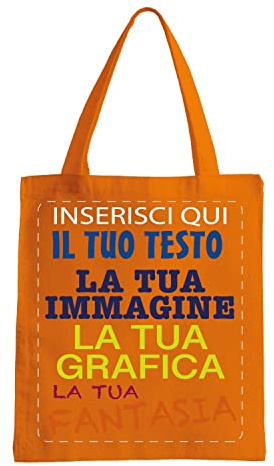 Gruppo Veneziano - Shopper Personalizzata 100% cotone 140gr/mq - Shopper Personalizzabile 39x41 - manici lunghi e comfort - 100% Made in Italy