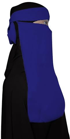 Niqab Halber Nasensteg, Gesichtsbedeckung, Schleier, atmungsaktive Kleidung für muslimischen, islamischen Islam, Hejab, Hijab, Damen, Burka, Jilbab, Abaya, Blau, Siehe Bilder, Einheitsgröße