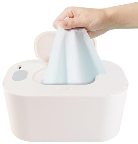 Einstellbar 40 ℃ - 60 ℃ Wischtuchwärmer,Wischtuchwärmer Für Babys, 3 Temperaturmodi Baby-Feuchttuchspender, Tragbarer USB-Wischtuchwärmer Mit Großer Kapazität Für Die Reise nach Hause, Auto(Weiß)