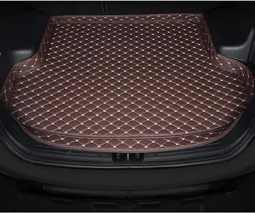 Auto Leder Kofferraummatten für BMW i4 (G26) M50 2021 2022 2023, Kofferraumwanne Cargo Schutzmatte Kofferraum rutschfest ZubehöR,B/Coffee