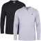 JRC 2 Pack Mens Long Sleeve Henley Shirts, Lightweight Henley Tops for Gym, Running & Casual Outings (Heather Grey, Charcoal, 3XL)