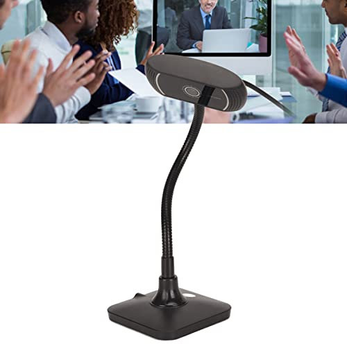 Webcam, Wide Angle Webcam 60 Degree View 360 Degree Rotation HD Computer Camera Noise Reduction Streaming Camera for Video Live Streaming Conference