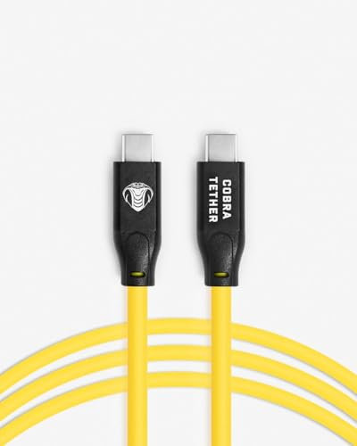 CobraTether Câble USB-C vers USB-C 5 m - Jaune - Droit