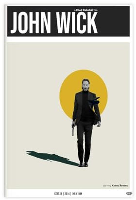 ZOLULA John Wick- Mittelalterliches Filmposter auf Leinwand, Wandkunst, Dekor, Bild, Gemälde für Wohnzimmer, Schlafzimmer, Dekoration, ungerahmt, 30 x 45 cm