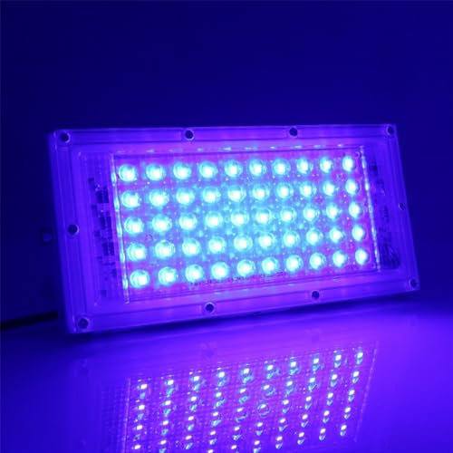 MODOAO Flutlichter für den Außenbereich, 50 W, 4800 lm, blaue LED-Außenleuchte, IP66 wasserdicht, Außen-Flutlicht, für Hof, Garten, Garage, Rasen, Hof