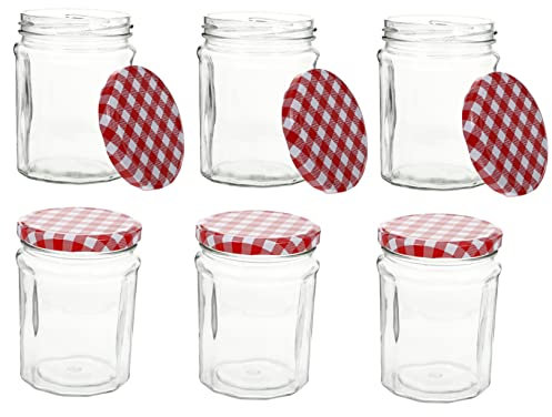 Garneck 6pcs Glass Honey Bottle Airtight Lid for Kitchen Storage for Dried Fruit and Jam Capacity