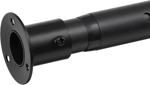 Tringle à Vêtements Extensible, 43-213cm Tringle à Vêtements en Acier Inoxydable Réglable avec Base Ronde, Rail Robuste pour Suspendre des Cintres et Habillement pour Chambre à Couch/Noir Mat