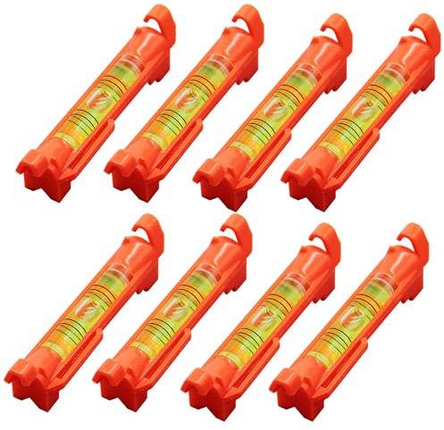 GIONAR 8Pcs Mini Niveau À Bulle, Mini Corde Bulle Niveau, Petit Niveau a Bulle, Kit de Niveaux Précis et Faciles à Utiliser, Parfait pour la Maçonnerie et la Plomberie 
