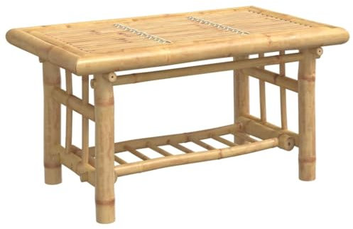 vidaXL Couchtisch, Beistelltisch mit Ablage, Sofatisch für Wohnzimmer Schlafzimmer Terrasse Balkon, Kaffeetisch Teetisch Tisch, Bambus