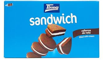 Tirma Sándwich de Galleta al Cacao con Relleno de Nata – 4 Packs de 45 g (Estuche de 180 g) | Galletas Dulces | Snack de Cacao y Nata | Ideal para Merienda y Tentempiés