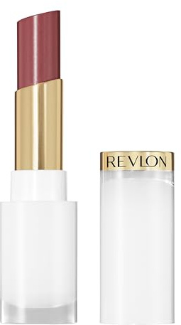 REVLON Super Lustrous Glass Shine Balm, Hydrating Tinted Lip Balm with Hyaluronic Acid, Aloe & Rose Quartz, 008 Rum Raisin, 0.11 oz