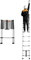 Telesladder Hochleistungs-Trittleitern mit Breiten Sprossen, einzelne gerade Dachbodenleiter/7,1 m/23,3 Fuß