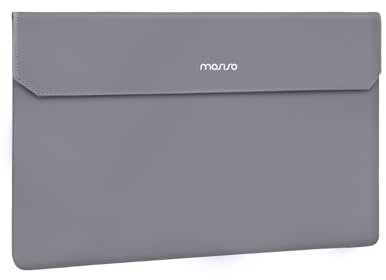 MOSISO Portable Monitor Case Sleeve 16.1 inch, Carrying Case for Most 15.6-16.1 inch Portable Display Monitors, Laptop Display Bag with Front Pocket, PU Leather Case for Travel Monitor Laptop, Gray
