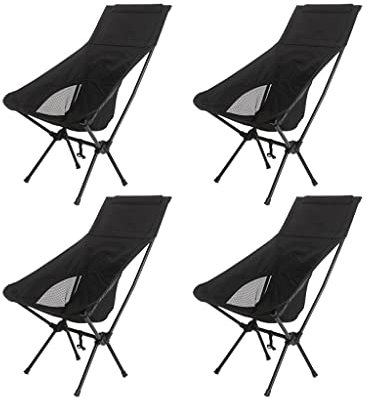WLCNYL Klappstuhl für den Außenbereich, tragbar, für Camping, Angeln, Bank, Picknick, Freizeit, Liegestuhl, Campingstuhl (Farbe: Schwarz)
