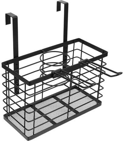 BRIGHTFUFU Hair Dryer Holder Height for Home and Bathroom Styling Tool Organizer Door Rear Rack for Bathroom Door Storage and Hair Tool Organization