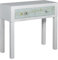 DRW Console Table d'entrée avec 2 tiroirs en Bois laqué Blanc et doré 80 x 35 x 77 cm