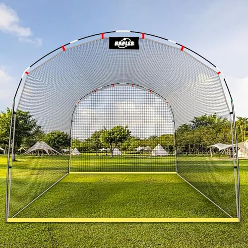 Kapler Baseball & Softball Batting Cage - 13x10x8 ft Net | Heavy Duty Secure Steel Frame & Durable Netting - Solo or Team Training for Backyard Field Outdoor Indoor Use