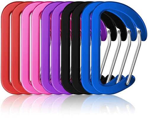 GGXZHT 10 Stück Karabinerhaken Klein 5cm - Aluminium kleine Karabiner Bunt mit Schnapphaken Edelstahl für Wandern,Camping, Angeln,Rucksack Gürtel,schlüsselanhänger & Outdoor Sport, Angel.5 Farben