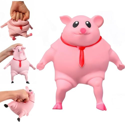 XIKTTK Anti Stress Schwein Original Groß, Wutschwein Erwachsene, Gummi Schwein Zum Schlagen, Wutball Schweine Quetsch Spielzeug, Stresstoy Pig, Antistress Schwein XXL