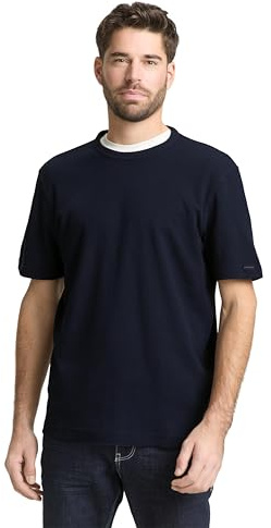 TOM TAILOR Herren Basic T-Shirt mit Struktur