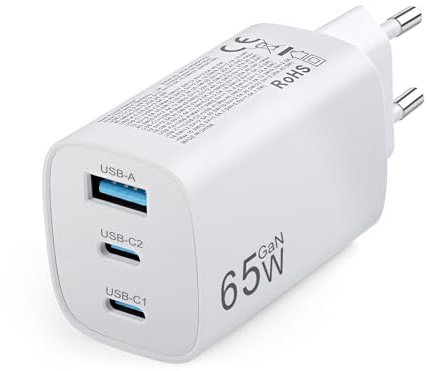 65W USB C Ladegerät 3 Ports Mehrfach Schnellladegerät USB C Netzteil | USB C Charger Adapter für Apple iPhone 17 16 15 14 13 12 11 Pro/Max/iPad, mini SE XS XR Samsung,Google,Handys USB Stecker